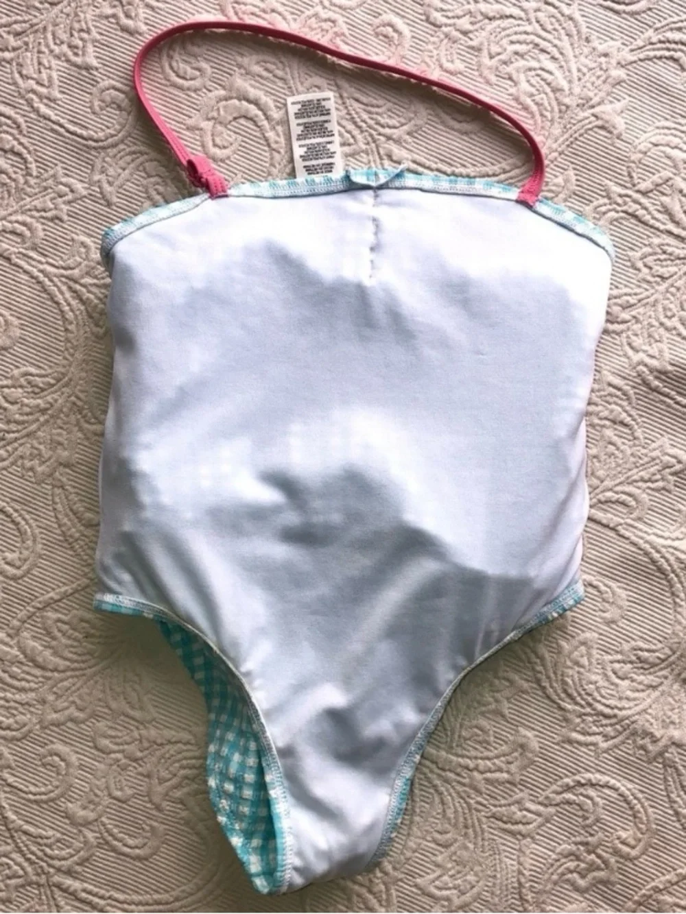 Tommy Bahama Blue/White Checkered Halter Top One Piece Toddler Girls 5T Swimsuit